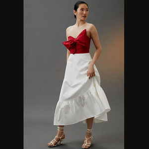 Anthropologie Hutch Red Bow-Tie Maxi Dress - New - Size 6